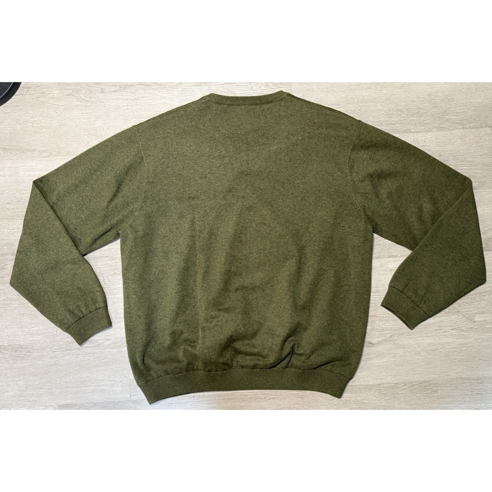 Oxford Golf V-Neck Sweater Men's Size Large Olive Green Embroidered Cursive "R" - Picture 10 of 11